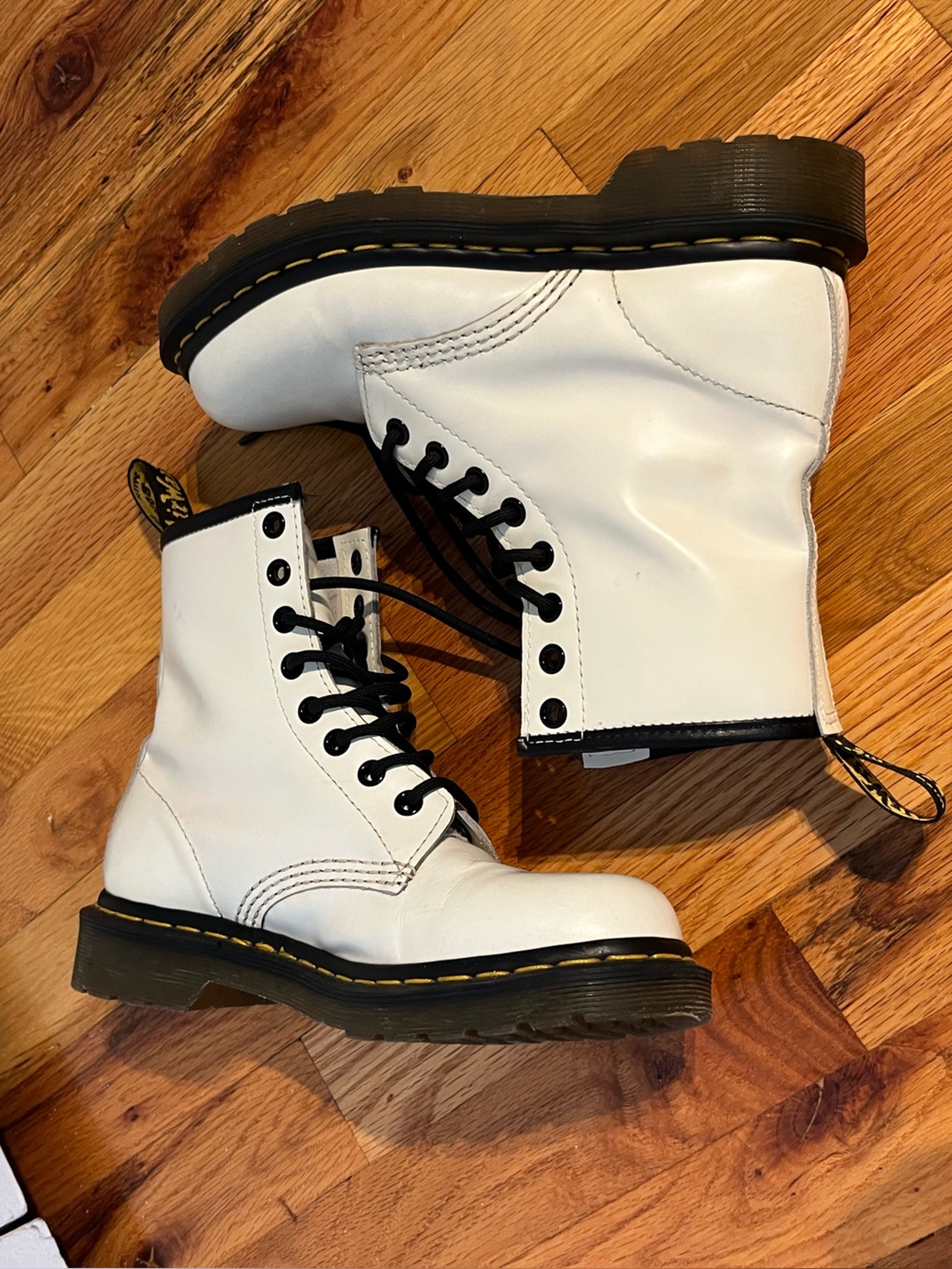 Dr. Martens | 1460 White Smooth Leather Lace Up Boots